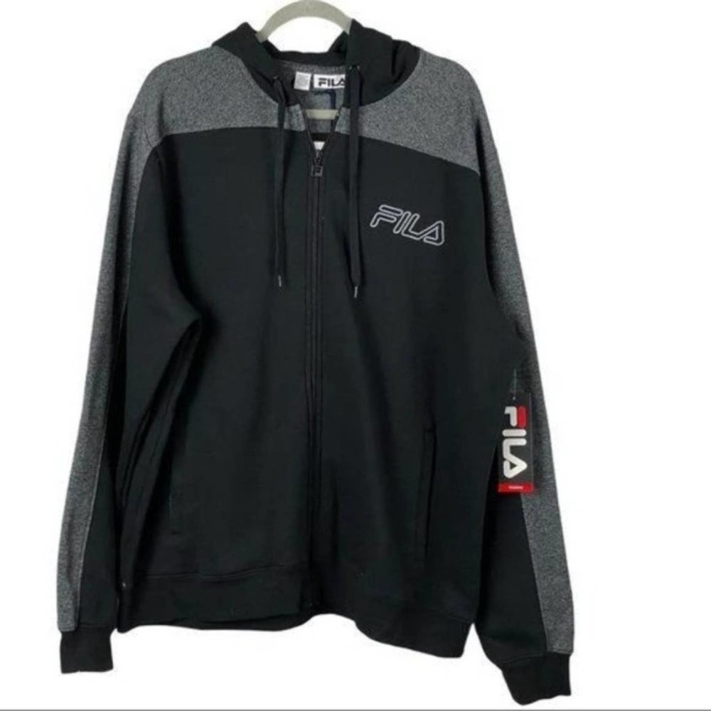 FILA Sweatshirt Men’s Yokey Full Zip Hoodie Hoody Long Sleeve Lightweight XXL